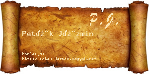 Peták Jázmin névjegykártya